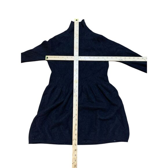 $350 Neiman Marcus Women's Black 100% Cashmere Turtle Neck Sweater short Dress S - Picture 7 of 7